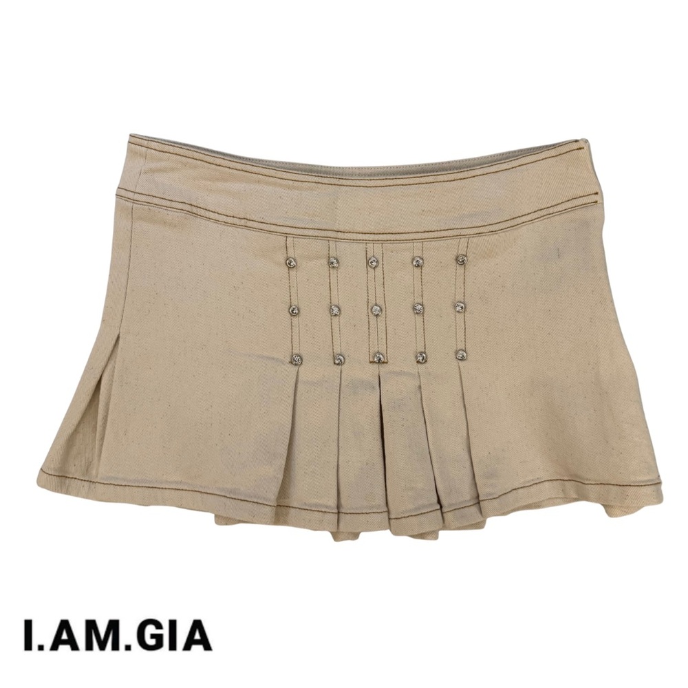 Rare I.AM.GIA denim pleated mini skirt